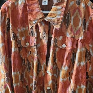 Ruby Rd. Orange and Brown Patterned Top